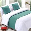 QRGMKL Premium Bed Runner per Il Piede del Letto, Tinta Unita Sciarpa da Letto in Cotone Lino copriletto Decorazione della casa Camera da Letto dell'hotel Bedding-Green||240X50cm for 1.8m Bed