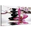 murando - Quadro Moderno Fiori Orchidea Floreali 120x40 cm 1 Pezzo - Quadri Moderni per Soggiorno - Stampa su Tela con Struttura - Decorazione da parete - Pietra Feng Shui Nera Zen 030210-116