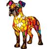 Generic Lampada a cane, lampade in vetro colorato con cani, ornamenti notturni in resina per cuccioli, decorazioni per feste, serie di cani, luce notturna artistica in resina colorata, decorazione da