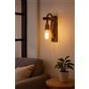 TEKHOME Applique da Muro in Legno con Corda, Portalampada E27 Vintage, Lampada da Parete Rustica Industriale per Soggiorno, Camera, Corridoio, Ristorante e Bar-E70