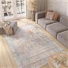 TAPISO Valley Tappeto Soggiorno Pelo Corto Design Moderno Motivo Astratto Geometrico Sfumato Quadrati tonalità Blu Gray Salotto Camera Sala Ragazzi Ufficio Oeko-Tex 140 x 200 cm
