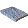 STTS International Coperta in cashmere, 100% lana, 140 x 200 cm, coperta a quadri, molto morbida, plaid "Faro", Lana, Blu chiaro-grigio (Karo)