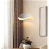 maolo Lampadario Moderno in Metallo - Attacco E27, Design Minimalista, 60W Max, Facile Installazione, Ideale per Soggiorno, Cucina e Locali Eleganti (Bianco, Onda)