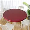 Cozomiz Copritavolo Sotto Tovaglia Rotonda Rettangolare Tavolino Impermeabile Antimacchia Kitchen Decoration per Tavola da Pranzo Vino Rosso 120cm Taglio Aderente Rotondo