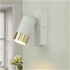 Licht-Erlebnisse Lampada da parete con interruttore, lampada da parete per interni, faretto da parete, bianco, oro, H:14 cm, GU10, orientabile, elegante, di stile, faretto, lampada da comodino a parete