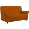 Corredocasa - Copridivano Easy Elasticizzato Bielastico per 1, 2, 3 e 4 Posti, Adattabile e Facile da Applicare, Protezione Completa e Elegante per Il Tuo Divano (Arancione, 3 Posti)