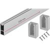 Gedotec Asta appendiabiti in argento opaco, 1500 mm, design con supporto in gomma, asta rettangolare per abiti, montaggio a parete, 30 x 12 mm, 1 set di tubi per armadio con materiale di fissaggio e 2