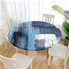 Morbuy Tovaglia Rotonda Antimacchia, Graffiti Copritavolo Elastico Rotondo, Impermeabile Lavabile Tovaglie da Tavola in Poliestere per Cucina Giardino Feste (blu,Diametro 120cm)