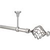 HDTL Kit Bastone per Tende in metallo 25mm Cromo Opaco Montaggio a Soffitto 120 cm Navona