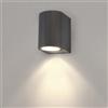 Ledvion - 4x Lampade da Parete LED, 4.5W, 2700K, IP54, Antracite & Rotonde, GU10 Spot