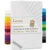 Lavea® Lenzuolo con Angoli Singolo 90x200 cm - Jersey 100% Cotone - Per Materassi Topper fino a 10 cm - Con Elastico Tutto Intorno - Certificato OEKO-TEX - Bianco