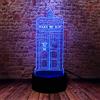 KJsdaADSA 3D LED Night Light Police Box Call Box Lampada da tavolo Doctor Who Kid Decorazione della camera da letto della casa Regalo di compleanno 16 colori