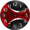 DOTBUY-SHOP Orologio da Parete Moderno Digitale, Moderni Vintage Orologio da Muro Silenzioso Particolare, per Cucina, Camera da Letto, Soggiorno (Nero Rosso,30cm)