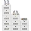 FIVMEN 10x scatole per scarpe, impilabili, in cartoncino, con coperchio e finestra trasparente, scatola per scarpe, organizer per scarpe, 34,5x23,5x13,5 cm, bianco