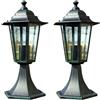 vidaXL Lampioni da Giardino 2 pz Verde Scuro/Nero in Alluminio
