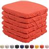 Intimitaly Set 6 Cuscini Sedia Vesto Con Elastico da Schienale Comodi Made in Italy in Cotone Imbottiti e Spessi 6 Cm (6 Arancione)