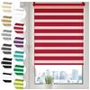 Sonello Tenda a Rullo Doppio Strato Giorno e Notte a Senza Foratura 75cm x 150cm Rosso, Facile Fissaggio a Clip Senza Viti, Tenda a Rullo Zebra per Finestra o Porta, Protezione Solare