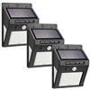 AKSPET Jiaxu Luci per esterni 3pcs LED Solar Power Wall Light PIR Motion Sensor 6V 20 30LED OUTDOOR OUTDOOR ARTURA ARRETUALIZZATA ENERGIA STREETTO STREETTO PERCORSO Home GARDEN PORCH LAMPAD ( Colore : 30LEDS