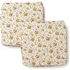 PARAMAISON Cuscini Sedia Provenzale con Fascia Elastica, Set da 2 pezzi, Imbottito, Sfoderabile con Zip, Allaccio Rinforzato, Fantasia Gialla, 40x40x3,5 cm