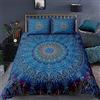 Loussiesd Set copripiumino singolo adolescenti bohémien boho set di da letto etnica esotica floreale floreale blu copriletto copriletto in microfibra digitale morbida cerniera