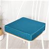 Treer-shop Cuscino per Sedia in Memory Foam, Treers -Cuscini Sedie Quadrati ? Supporto e Stabilità Perfetti Rivestimento Lavabile per Sedia da Ufficio e Sedia a rotelle (Blu Pavone,40x40x5cm)