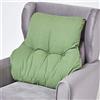 Homescapes - Cuscino lombare per poltrona, verde, 68 x 58 cm, spessore 15 cm, con rivestimento in cotone, cuscino per supporto schiena