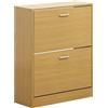 Brigros WeHome - Scarpiera salvaspazio disponibile in diversi modelli e colori con ante a doppio ripiano, scarpiera legno, porta scarpe salvaspazio, scarpiera componibile (Rovere Chiaro, 2 Ante)
