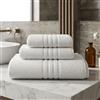 NARCISO - Set Asciugamani Bagno 3 Pezzi per Hotel, B&B e Casa in Cotone, Asciugamani Bianchi Classici (Viso, Doccia, Ospite) Bath Towels ad Alta Assorbenza