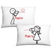 Bulabadoo Coppia Federe SanValentino Personalizzabili - Parole Romantiche [ PERSONALIZZA NOMI] - Federe Cuscino Letto Matrimoniale - Amore - Coppie - Partner - Compagna - Regalo