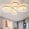 GWYAJTU 70CM Lampada Da Soffitto Moderna Da Con Telecomando, Plafoniera LED Dimmerabile Con Timer, Illuminazione Regolabile, Funzione Di Memoria, 58W, 5000 Lumen, Per Soggiorno Camera Da Letto, Bianco