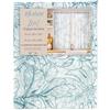 Tex family Coppia Tendine a Vetro Modern Leaf Blu Semitrasparenti in Bouclè con Tunnel per Astina - 2 Teli Made in Italy - COPPIA (2 TELI) CM. 60X150