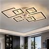 Cucummn Grande Lampadario Con Ventilatore Da Soffitto Quadrato Moderno Smart Pale Da Soffitto Con Luce Telecomando App Dimmerabile Memoria Cristalli Plafoniera Con Ventilatore 6 Velocità Reversibile Soggiorno