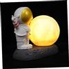 Angoily Lampada Notte Astronauta in Resina Oro Decorazione Desktop per Cameretta Ragazzo Ragazza Atmosfera Spaziale Luce Soffusa