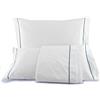 Manifattura Tessile Lenzuola Percalle Cotone Egiziano Bianco con Bacchetta Ricamata - Cartazucchero, 170x200 Matrimoniale Standard