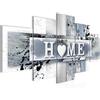Runa Art Home Cuore Murali Tela Non Tessuta 5 Pezzi Vintage Blu Grigio Camera Da Letto Corridoio 504553c