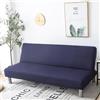 Hixingo Copridivano Senza Braccioli Lavabile, Copridivano 3 Posti Tinta Unita Semplice Antiscivolo, Copri Divano Elasticizzato Fodera per Divano Letto Clic Clac (M:150-190cm,Blu Navy)