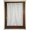 CATTANI TESSUTI Tenda a vetro per finestra e porta - tessuto effetto lino bianco con ricamo intaglio - larghezza 45/60/90 cm, altezza da 63 a 239 cm - 90x126 cm