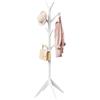 WOLTU Appendiabiti da Terra con 8 Ganci, Appendiabiti in Legno Massello a Forma di Albero, Mensola Sospesa, Attaccapanni, Gruccia, Altezza 180 cm, Bianco