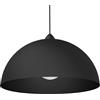 L+ Lampadario a Sospensione Moderno per Cucina e Soggiorno | Lampada Mezza Sfera Metallo 40cm E27 | Design Industriale Made in Italy (Nero RAL 9005, Cavo 80cm)