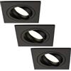 Ledvion - 3x Faretti da incasso LED Siviglia, Nero, 5W, 4000K, Ø92 mm, Dimmerabile, Quadrato, 2 Anni di Garanzia