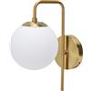 Respicefinem Applique da Parete LED Sfera di Vetro E27 Lampada da Parete Moderna Nordica con Design Rotondo Smerigliato Lampada da Interno in Ferro e Vetro Ideale per Camera Soggiorno Corridoio e Decorazione
