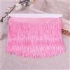 Blausky 5 metri x 15 cm, bordatura con frange, nastro decorativo in seta, nappa, frange, per cucito, fai da te, vestiti, costumi, tende, colore rosa B