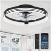 KZT Ventilatore da Soffitto con Luce e Telecomando 50cm Dimmerabile Plafoniera con Ventilatore Regolabile 6 Velocità/Reversibili Moderno Lampada da soffitto per Camera da Letto, Soggiorno, Cucina