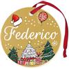 Corredino Neonato Pallina di Natale Personalizzata con Nome Federico, Decorazione Natalizia 100% Italiana, colore oro da 8 cm (oro, Federico)
