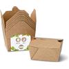 BIOZOYG Contenitore per Alimenti da Asporto I Scatola per Alimenti con Coperchio Pieghevole 600 ml I Scatola di Cartone Kraft compostabile marrone I 450 Vaschette di Cartone Monouso rettangolari