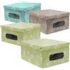 PraTiKo Life Set 4 Scatole Box per Armadio in PVC 50x40 h.25 cm Colori Assortiti Organizzazione Armadio