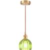 iDEGU Lampada a Sospensione Vintage in Vetro, 12 cm Retro Lampadario Paralume in Vetro Mini Plafoniera E27 Moderna Illuminazione da Soffitto Deco Lampada per Corridoio Camera da Letto Bagno (Verde)