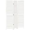 vidaXL Divisorio Ambienti 3Pannelli Bianco Legno Massello di Paulownia