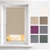 Estika Tenda a rullo senza forare - 70 x 220 cm - Beige scuro - per interni, per finestre, tessuto semi-trasparente, protezione solare