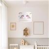 lux.pro Lampada a Sospensione per Cameretta Lampadario per Bambini Lampada da Soffitto con Paralume Cilindrico Ø28 Bianco Design Unicorno